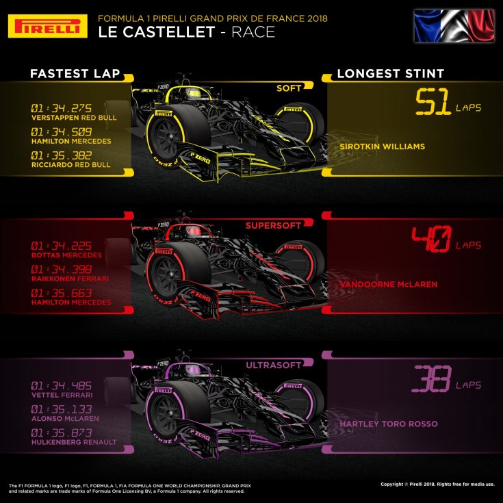 Гран При Франции: статистика по типам шин