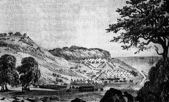 Высадка десанта Симборского в устье реки Сочи 13 апреля 1838 года